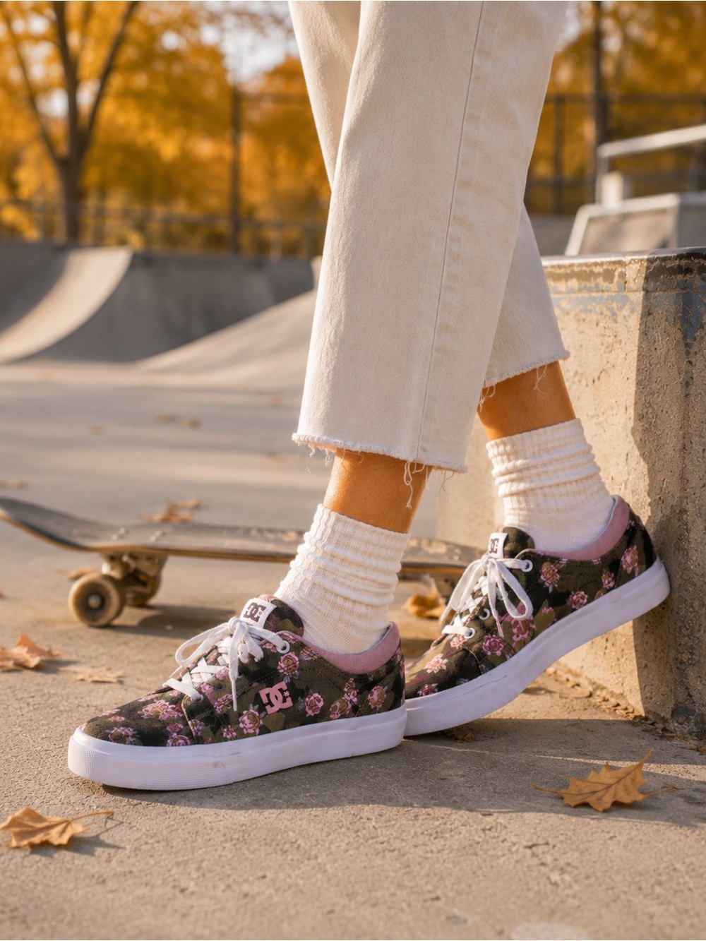 Dc TRASE TX SE sneakers liberty floral prints casual skater shoes size 6
